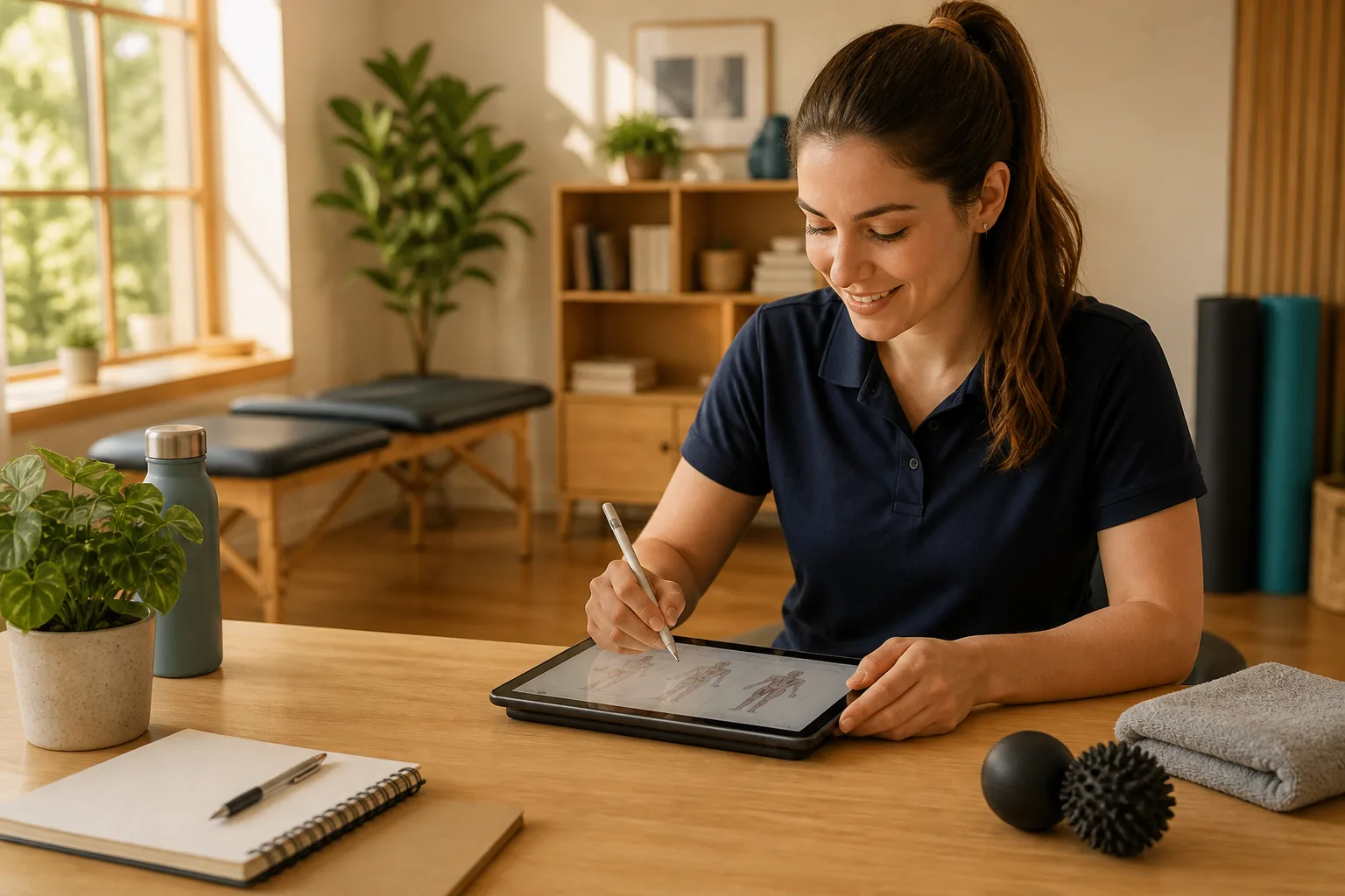 Therapeutin plant die Therapiewoche am Tablet